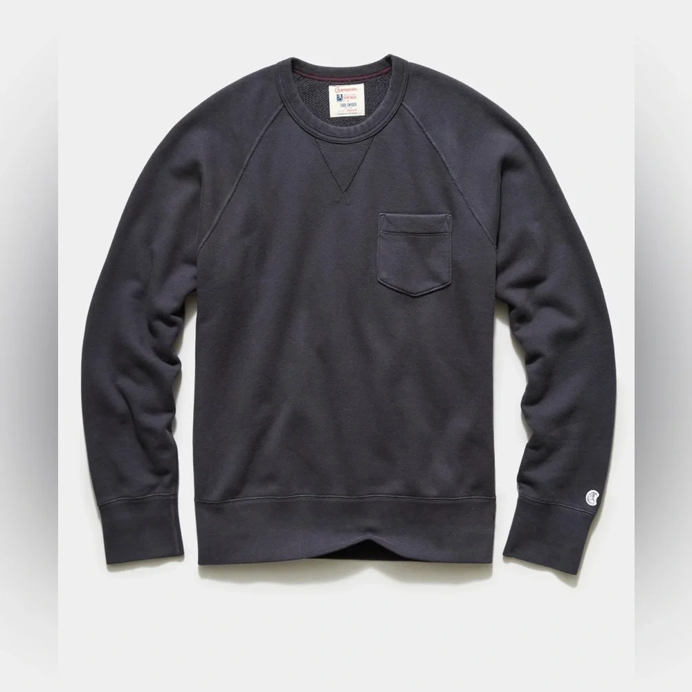 Todd Snyder x Champion French Terry pocket sweatshirt in faded black size large